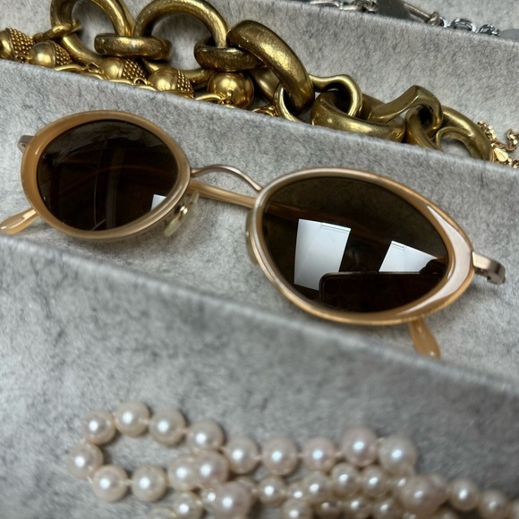 Calvin Klein Accessories - VINTAGE CALVIN KLEIN Explorer Sunglasses - Blonde Tortoise Steampunk Small Gold